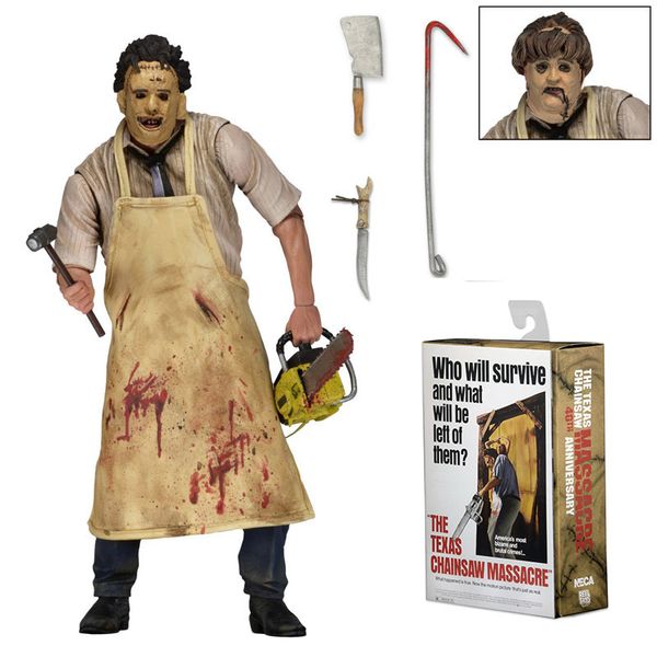 NECA The Texas Chain Saw Massacre 40th Anniversary Edition Action Figure Articulated Joints Moveable Vinyl Figurine Doll Model