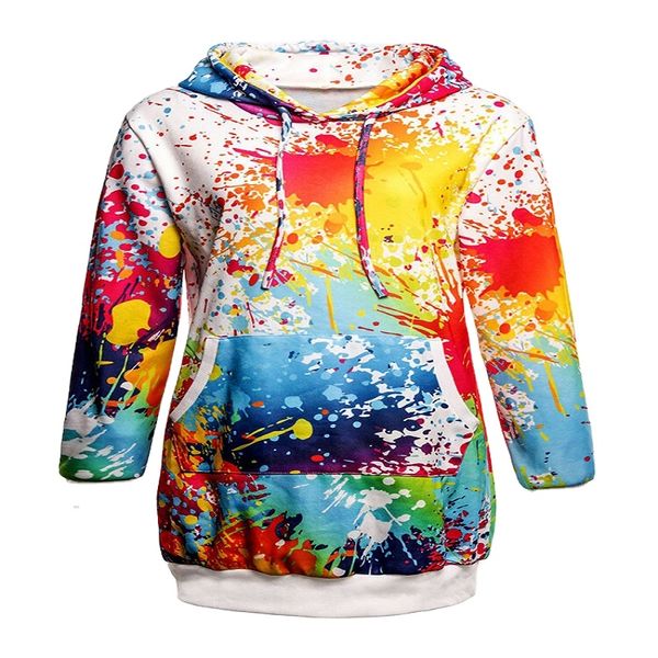 Custom Multi-color Casual Women Drawstring Hooded Sweatshirt Tie Dye Long Sleeve Hoodies For Women