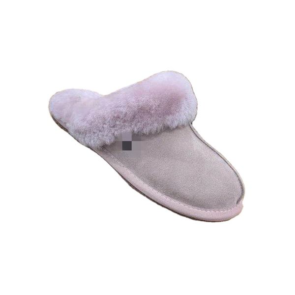 wholesale Classic women real sheepskin leather wool fur lined winter slippers home shoes baboon in house high quality