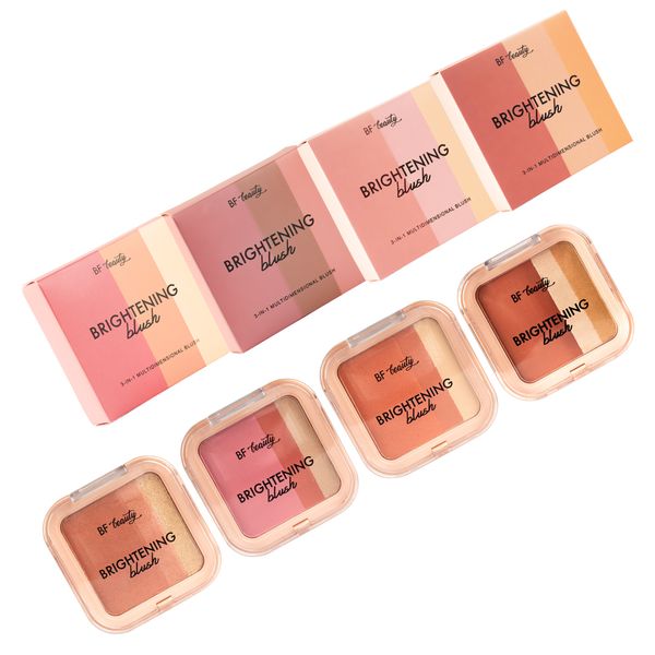 Custom Kids Palette Orange Powder Blush Palette OEM Custom Logo Private Label Makeup Ombre Brightening Blush