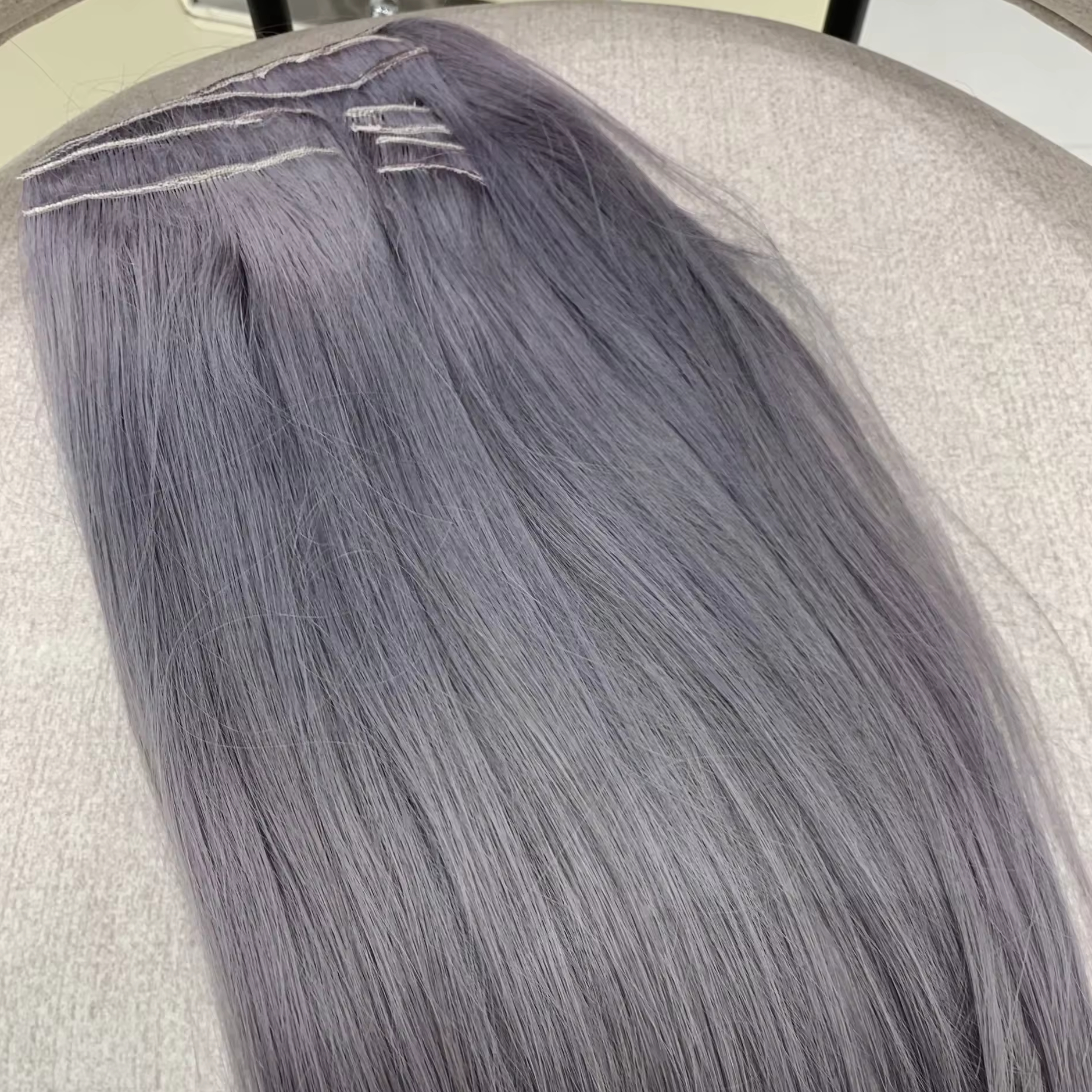 Ash Blonde Color Clip-in Human Hair for Extensions Hair Dropshipping Unprocessed Human Bulk Virgin Hair