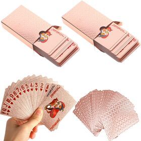 Family Magic Tricks Tool Waterproof Plastic Rose Gold Playing Cards For Elegant Charming Ladies