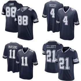 Wholesale Dallas City Stitched American Football Jersey Men's White Team Uniform #88 CeeDee Lamb #11 Parsons 4 PrescottPopular
