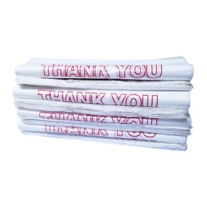 Plastic Thank you reusable grocery shopping bag with handles 11.5x6.5x21" T-shirt carryout to go bags for retail,restaurants