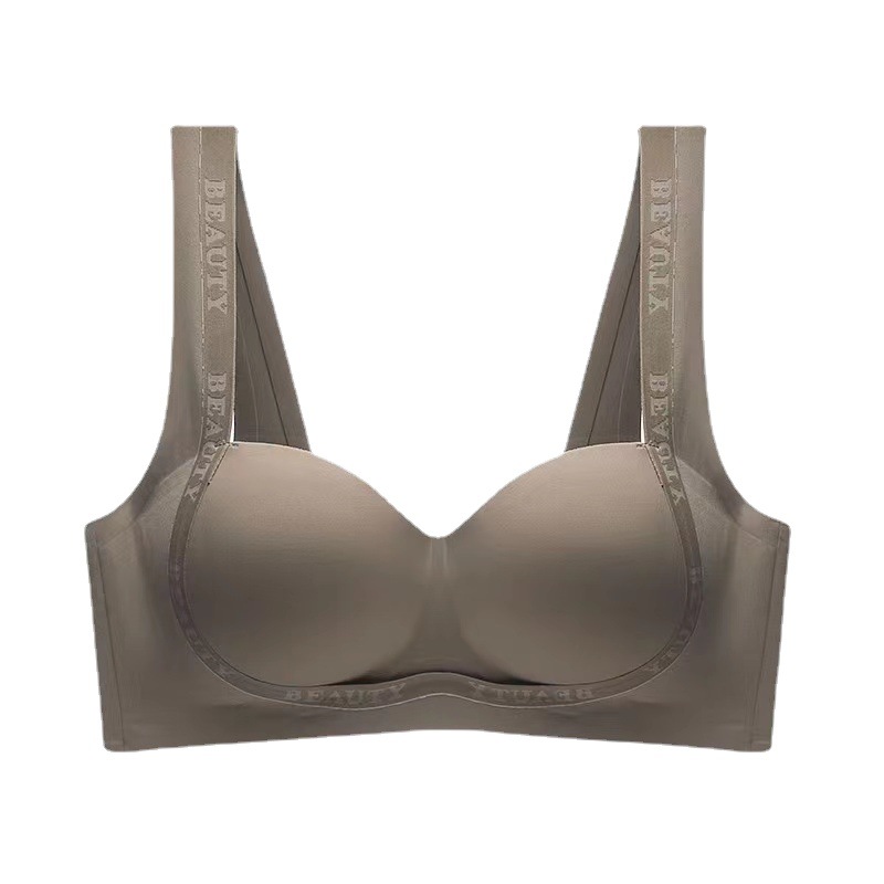 Factory Wholesale Women's Comfortable Thin Non-Marking Brassiere Gathering Steel Ring Large Size Breasts Everyday Use Underwear