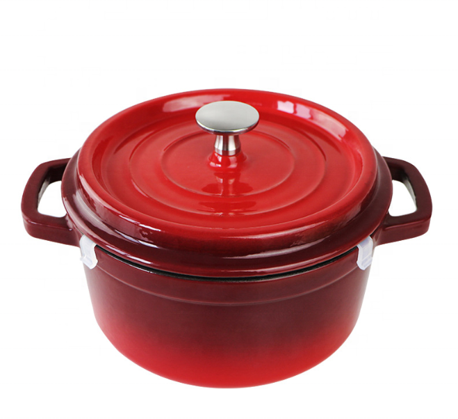 Hot sale gradient ramp enamel pot set kitchen cookware set cast iron enamel cookware set