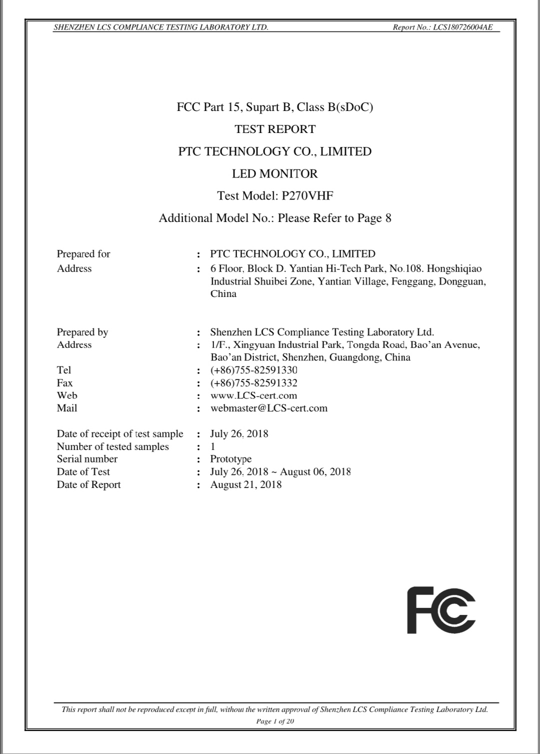 Dongguan PTC Technology Co., Limited Gaming Monitors