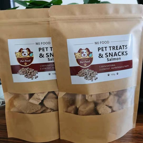 LOW MOQ  OEM private label  freeze dried Salmon chunk dog food pet treats DDP shipping
