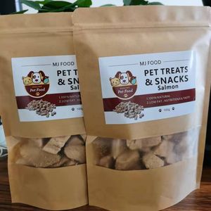 LOW MOQ  OEM private label  freeze dried Salmon chunk dog food pet treats DDP shipping