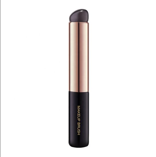 FYD Wood Handle Black Lip Brush Silicone Lipstick Lip Gloss Brushes with Eye Shadow Concealer Lip Mask for Makeup with Eva Bags