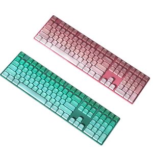 OSHID Custom OEM/DSA profile gradient  color green double shot PBT keycaps for mechanical keyboard