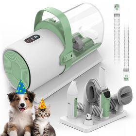 11000Pa Pet Grooming Kit Multifunction Brush Electric Clipper Combs Tool 2L Dustbin Cats Dogs Hair Remover