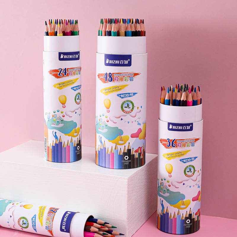 pencil 24 color oily erasable pen children's drawing suit 36 color student color pencil wholesale