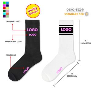 New Arrival Fashion Logo Socks Embroidery Custom Design Made Cotton Crew Colorful Mens Custom Socks Logo