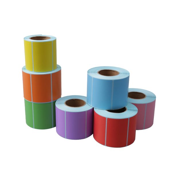 Custom Size Die Cut Heat Sensitive Thermal Paper Label Roll Thermal Paper Self-adhesive Label  Custom Color Thermal Label