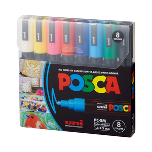 PC 5M Medium Posca Paint Markers, Marker Set of Acrylic Paint Pens, Posca Pens for Art Supplies, Fabric Markers, Art Markers
