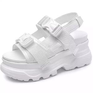 Dropshipping Custom Logo Women's Platform Sandals Fashion Summer Leather Buckle Women Thick Soled Beach Chunky Woman Shoes