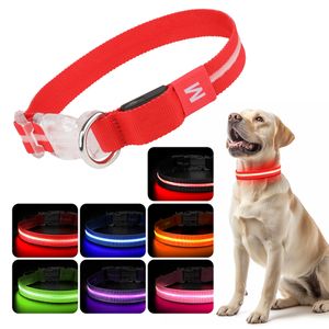 Pet Dog Night Walking Glow In The Dark Anti-Lost Neck Strap USB Recharge Comfortable Soft LED Light Up Dog Collar