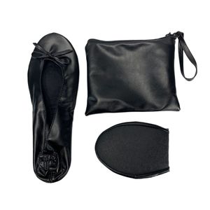 Customized Slipper With Bags Foldable Ladies Indoor PU Ballet Shoes Wholesale Wedding Dance Portable Slides Slippers for Women