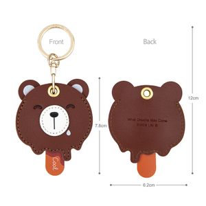 Custom Wholesale Anti Lost Cute Cartoon Anime AirTag Protective Case Keychain PU AirTag Case Leather