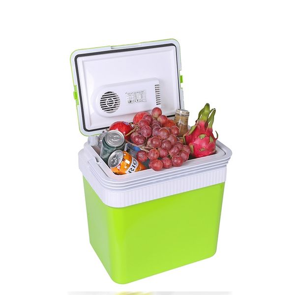 Electric Cooler & Warmer with Handle 24 L Mini  Fridge for Vehicles & Trucks 110V AC Home Power Cord & 12V Car Adapter