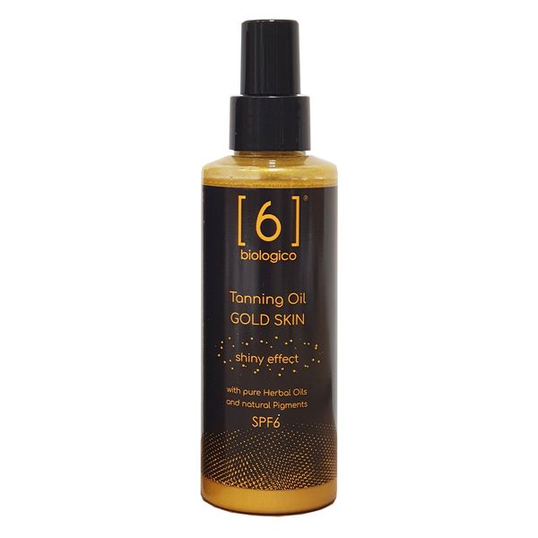 Gold or Dark Tanning Oil SPF6 with Natural Pigments and Pure Herbal Oils - Made in Italy - Organic