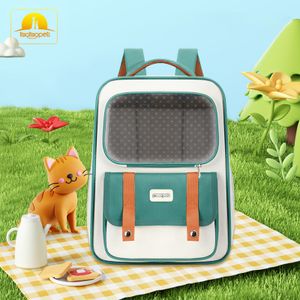Custom Wholesale Big Capacity Portable Cat Bag Transparent Viewing Window Folding Breathable Oxford Pet Carrier Backpack