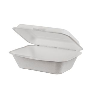 PFAS Free Biodegradable Sugarcane Clamshell Box  Takeaway Take Out Container Food Packaging Lunch Box
