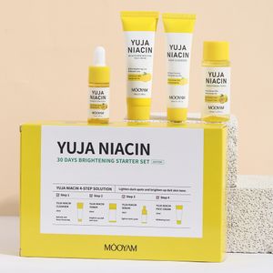 4-Piece Set Yuja Niacin 30days Brightening Skin Care Set Including Facial Cleanser Toner Serum Face Cream Mooyam Skincare Set