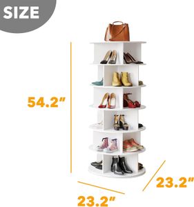 Wholesale Australian Hot sale wooden 360 Revolving Shoe Rack Cabinet With Iron Rotating Rack White MDF Shoe Cabinet