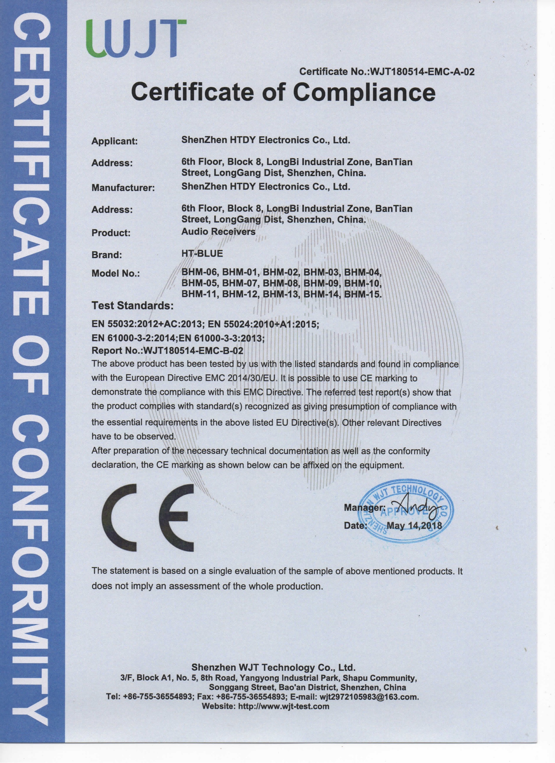 Shenzhen HongTaiDingYe Electronic Co., Ltd. Bluetooth Keyboard
