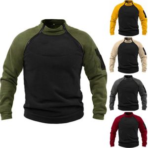 Wholesale autumn polartec fabric men's sweatshirt double zipper hoodie outdoor breathable tactical sweatshirt for men