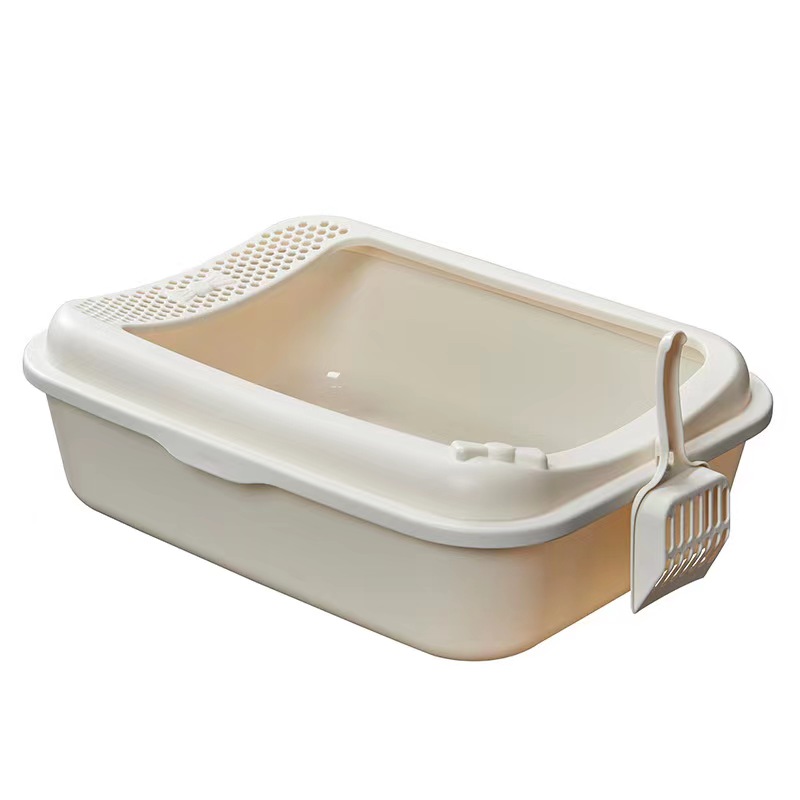 Yiwu Jibi E-Commerce Firm Wholesale Cat Toilet Sandbox Litter Opened Bedpan Cat Litter Boxes Plastic Semi-Closed Toilet Cat Litter Box Useable