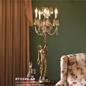 European Brass Lamp Base and Candle Bulbs Crystal Led Desk Lights with Bronze for Hotel Bedroom Living Room Vintage for Home 240