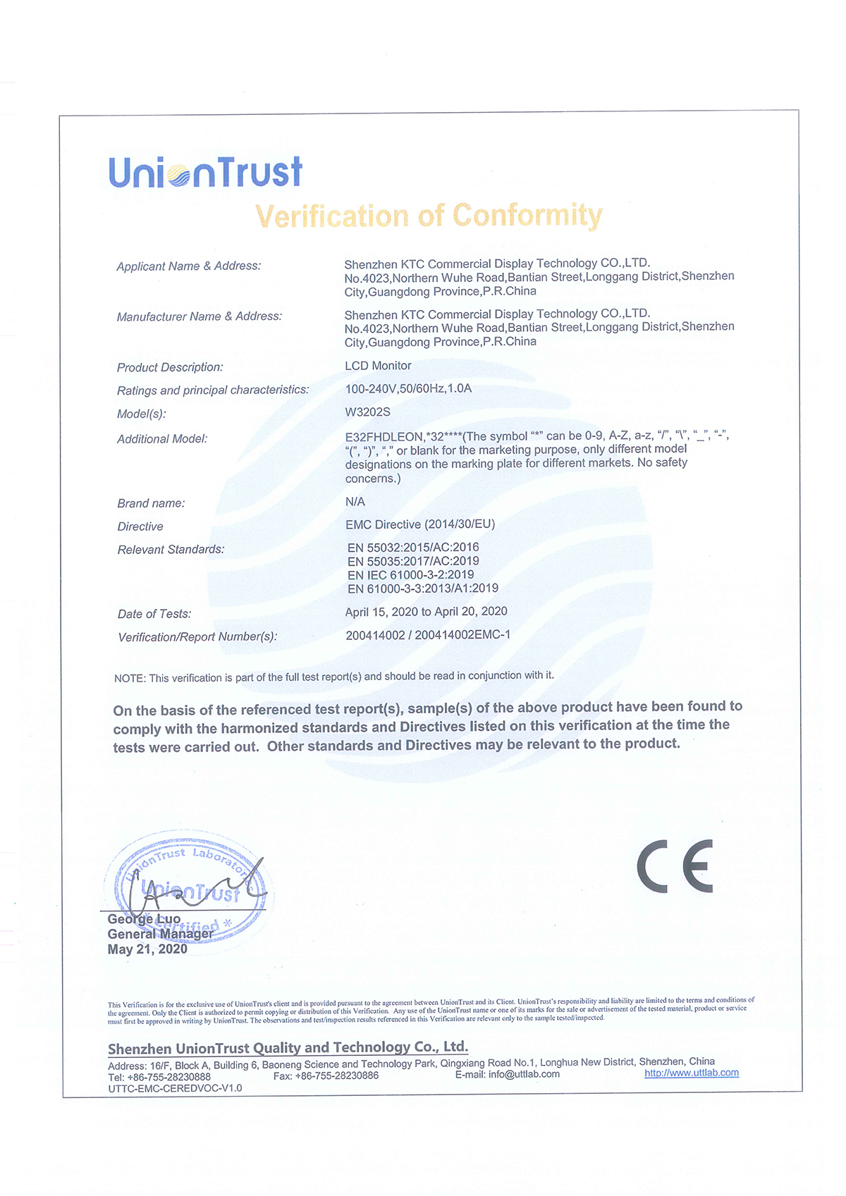 Shenzhen KTC Technology Co., Ltd. Interactive Flat Panel