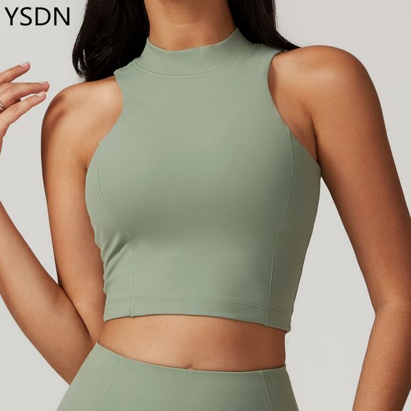 New Slim fit Yoga Crop Tops Athletic Running Workout Cropped Tank Tops Sleeveless Gym Sports Muscle Shirts For Women