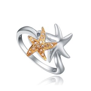 Factory Wholesale Starfish Cubic Zircon Women's Jewelry Wholesale Finger Classic 925 Sterling Silver Ring