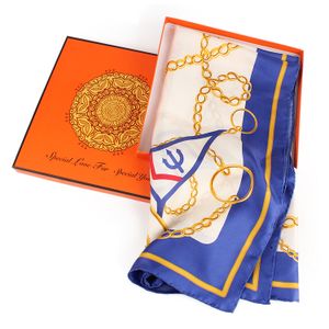 Dacheng Custom Logo Digital Printed Women Shawl Gift Box Ladies Square Silk Scarf