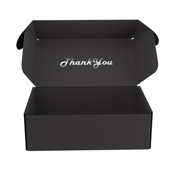 Pure Black custom logo shipping box small business recycled material corrugated box Low MOQ mailer box for Cosmetic Lipstick