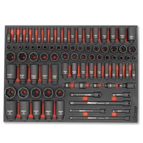 87-Piece 3/8" & 1/2" Drive 6-Point Metric & SAE Standard & Deep Impact Socket Set for tool cabinet hand tool set hand tool set
