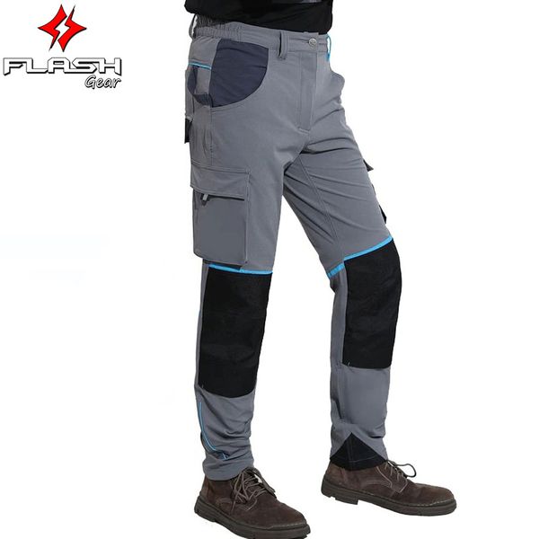 High Stretch Mens Cargo Work Pants Multi Pocket Reflective Construction Trousers Heavy Duty Work Durable Workwear