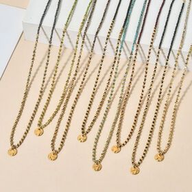 ZMZY Crystal Beads Choker for Women Fashion Jewelry Stainless Steel Jewelry Pendant Necklace Streetwear Collier Femme
