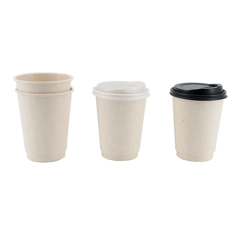 Biodegradable custom printed double wall 8oz 12oz 16oz disposable paper coffee cups with lid