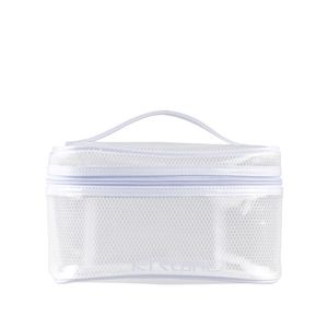 Large Luxury Cotton Leather Makeup Organizer Zipper-Closure Toiletry Cosmetic Bag with Cartoon Logo for Travel and Gift