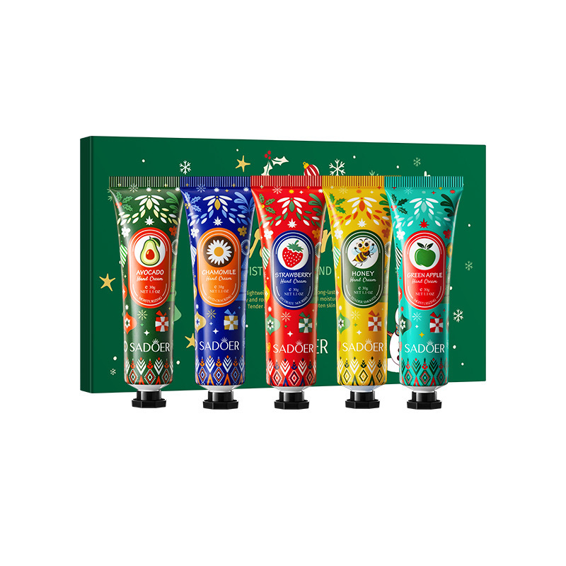Guizhou Nine Fun Technology Co., Ltd. Christmas Gift Moisturizing Anti-Cracking Brighten Hand Cream Set of 5 for Autumn and Winter