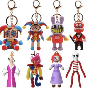 Anime The Amazing Digital Circus Figure Keychain Kawaii Joker Pendant Model Bare Teeth Doll Key Chain For Kid Birthday Gift Toy