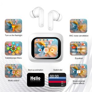 Hot Selling Bluetooth Ear Buds Touch Screen Lcd Gaming Earbuds Wireless Earphones With Digital Display