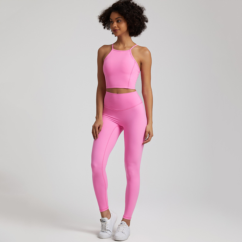 Sportswear Sexy Design Ribbed Sports Bra Yoga Leggings Two Piece Ribbed Yoga Set Fitness Wear For Women
