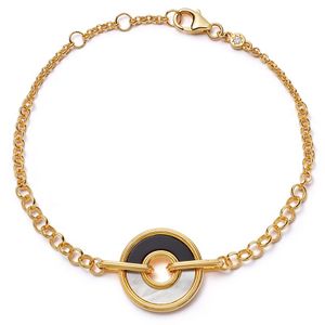 Gemnel 2024 new fashion jewelry 14K gold quality fuse black onyx mother of pearl  bracelet