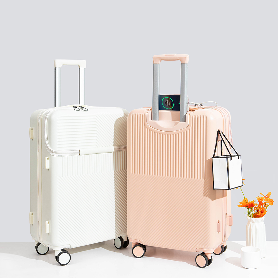 Travel Cup Holder Carry On Luggage With Laptop Pocket Multifunctional Suitcase luggage sets
